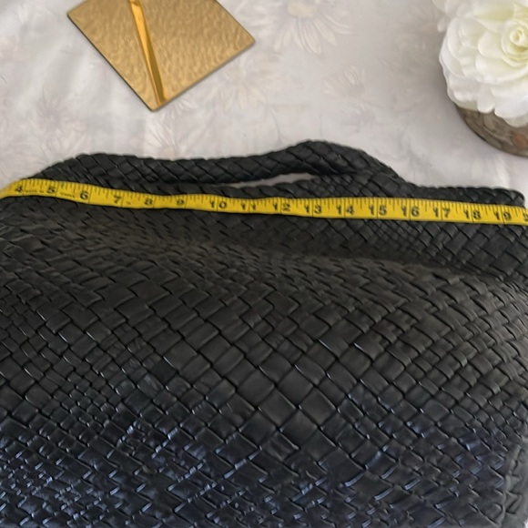 Falor 🔥Woven Italian Soft Genuine Leather Shoulder Tote, Black - Picture 8 of 9